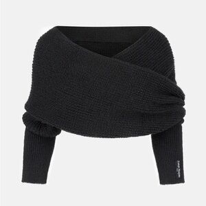NWT FREYA HARPER Lush Black Sweater Scarf Shrug Indulgently Soft w/a Mohair look